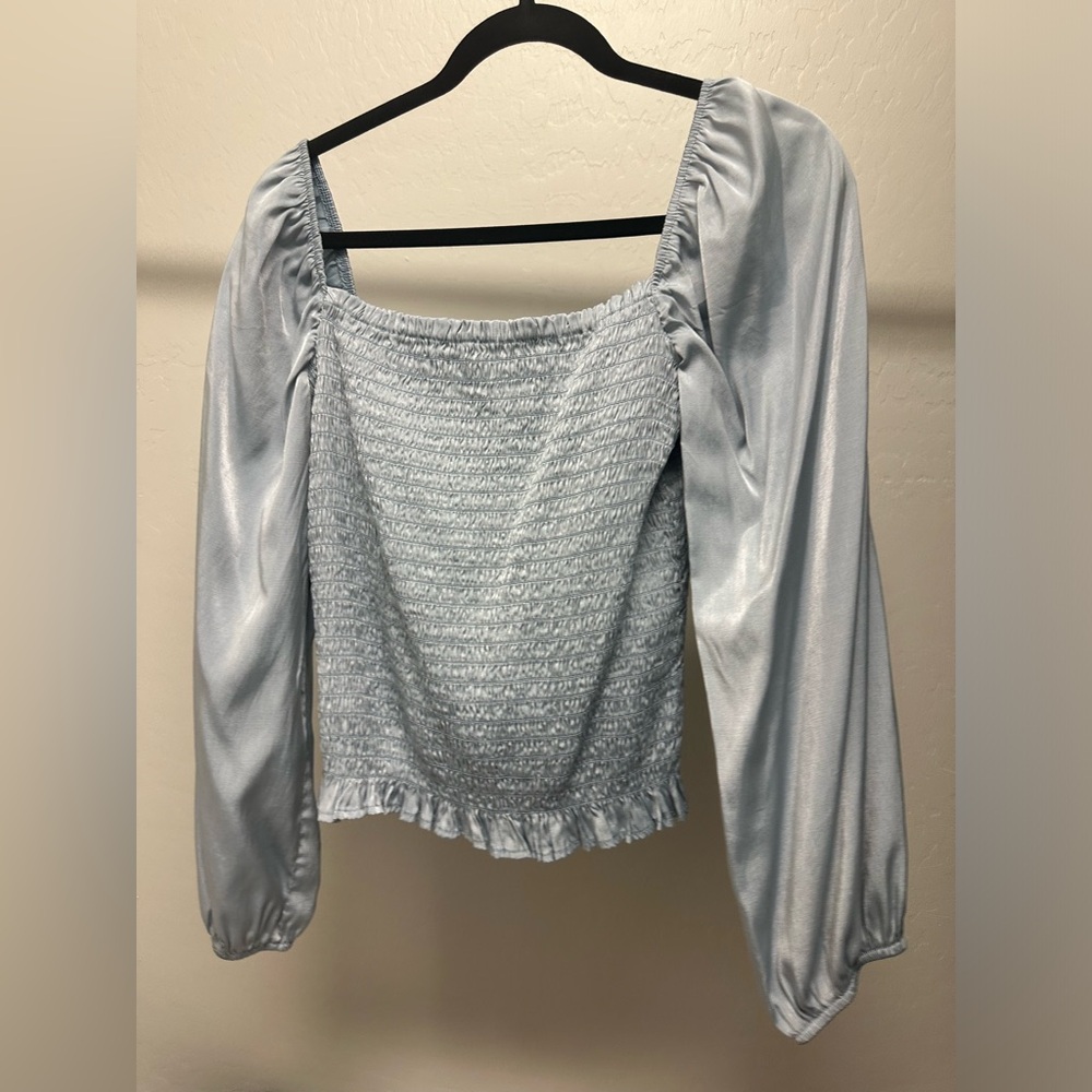 Women’s light blue/gray Satin Blouse